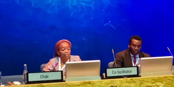 Eve Bazaiba lors de la 5è session de l'ONU sur l'environnement 
