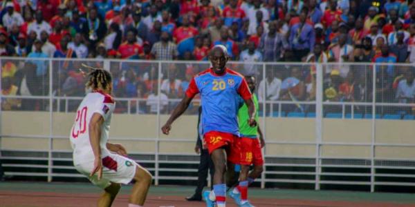 Yoane Wissa lors du match RDC-MAROC à Kinshasa 