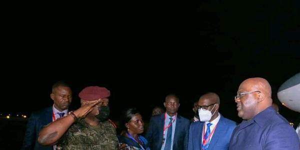 Le Président de la RDC Félix Tshisekedi à Lubumbashi pour la clôture de la table ronde Katangais et Kasaïens. 