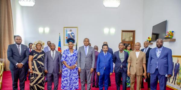 Rencontre entre les membres de la CENI et le président de l'Assemblée nationale Christophe Mboso 