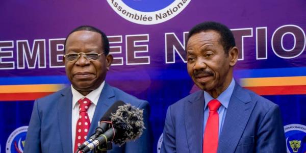 Christophe Mboso et Modeste Bahati, les présidents de deux chambres du parlement congolais 