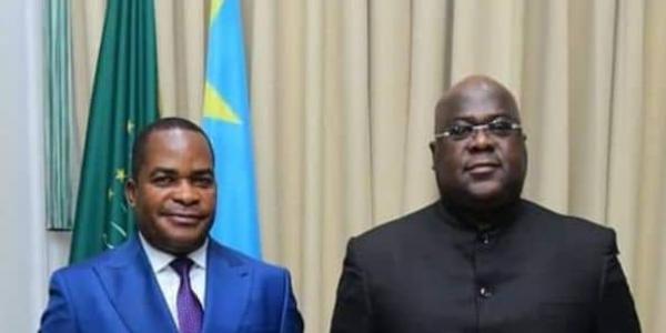 Le Président de la République Démocratique du Congo Félix Tshisekedi et le Président de la Cour Constitutionnelle Dieudonné Kamuleta