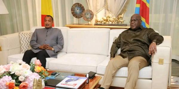 Le président Félix Tshisekedi et son homologue Denis Sassou N'guesso
