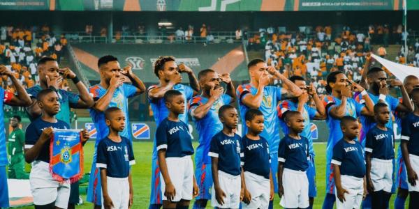 Les Léopards lors de la demi-finale contre la Côte d'Ivoire 