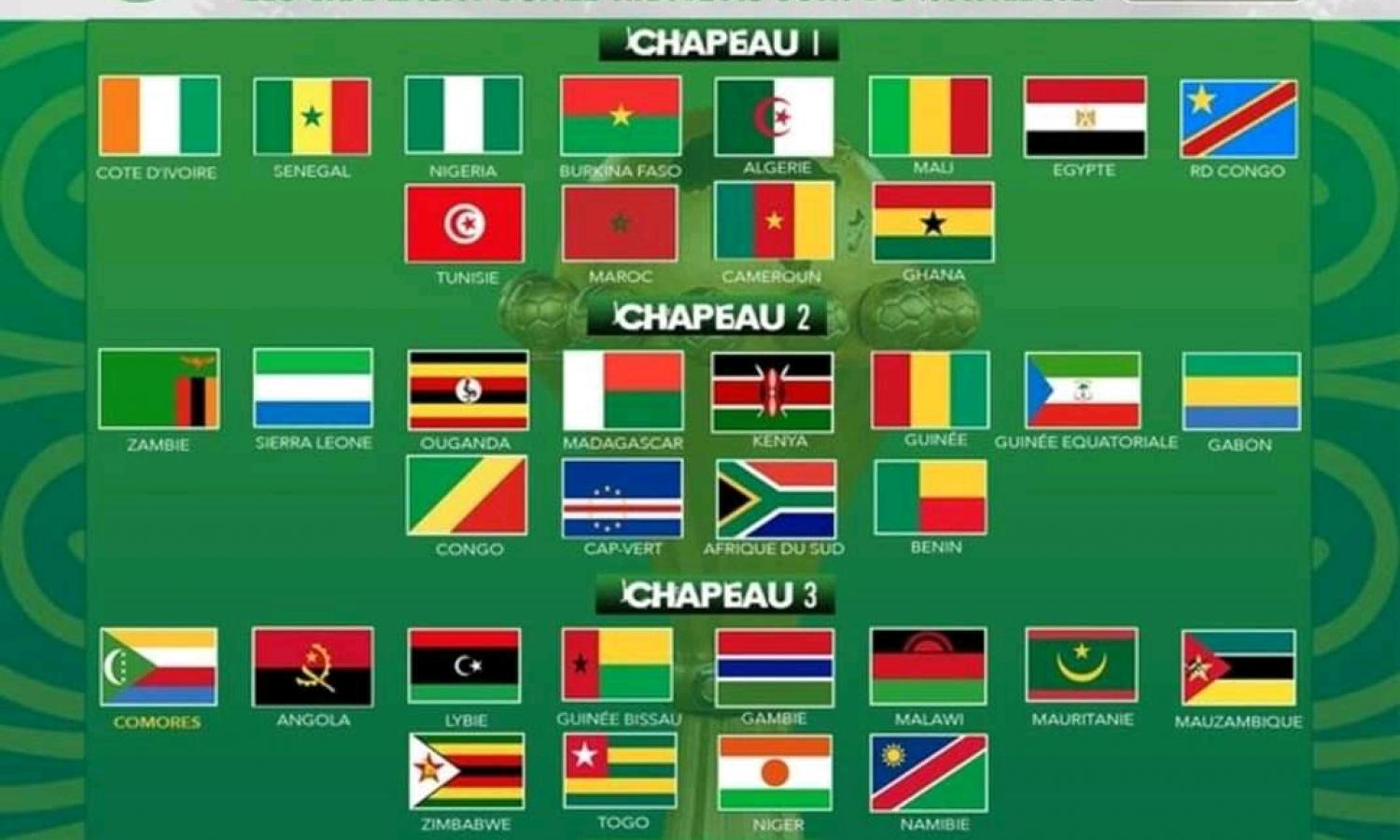  Les équipes qui participeront aux éliminatoires de la CAN 2023