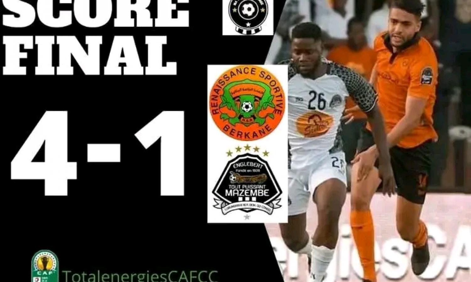 Le TP Mazembe éliminé en demi-finale de la CAF-CD par Renaissance de Berkane