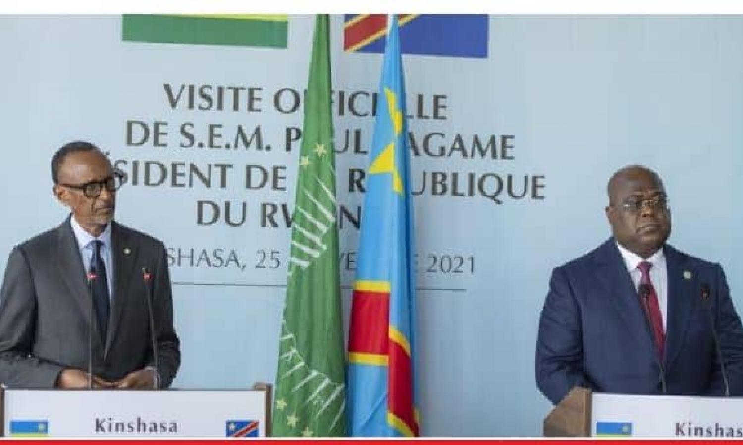 Le Président Félix Tshisekedi et Paul Kagame à Kinshasa 