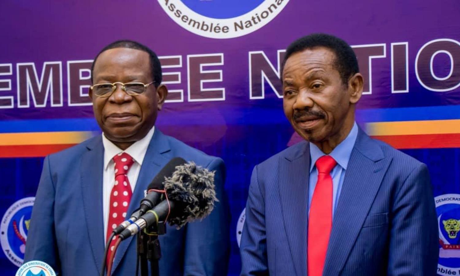 Christophe Mboso et Modeste Bahati, les présidents de deux chambres du parlement congolais 