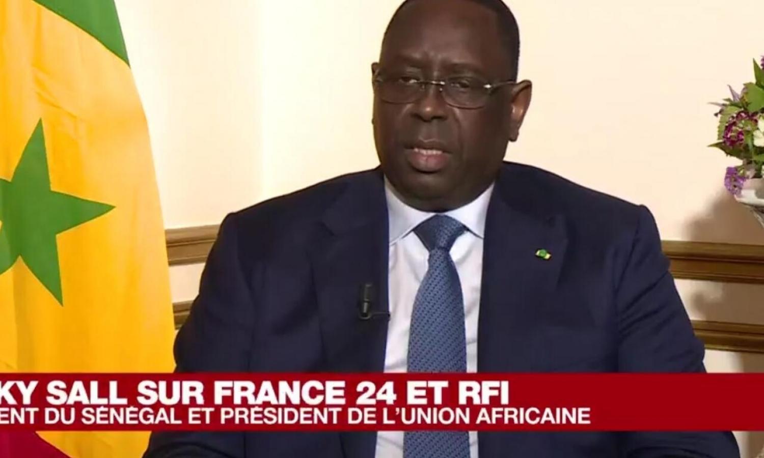 Macky Sall Président de l'UA sur le plateau de RFI et France 24