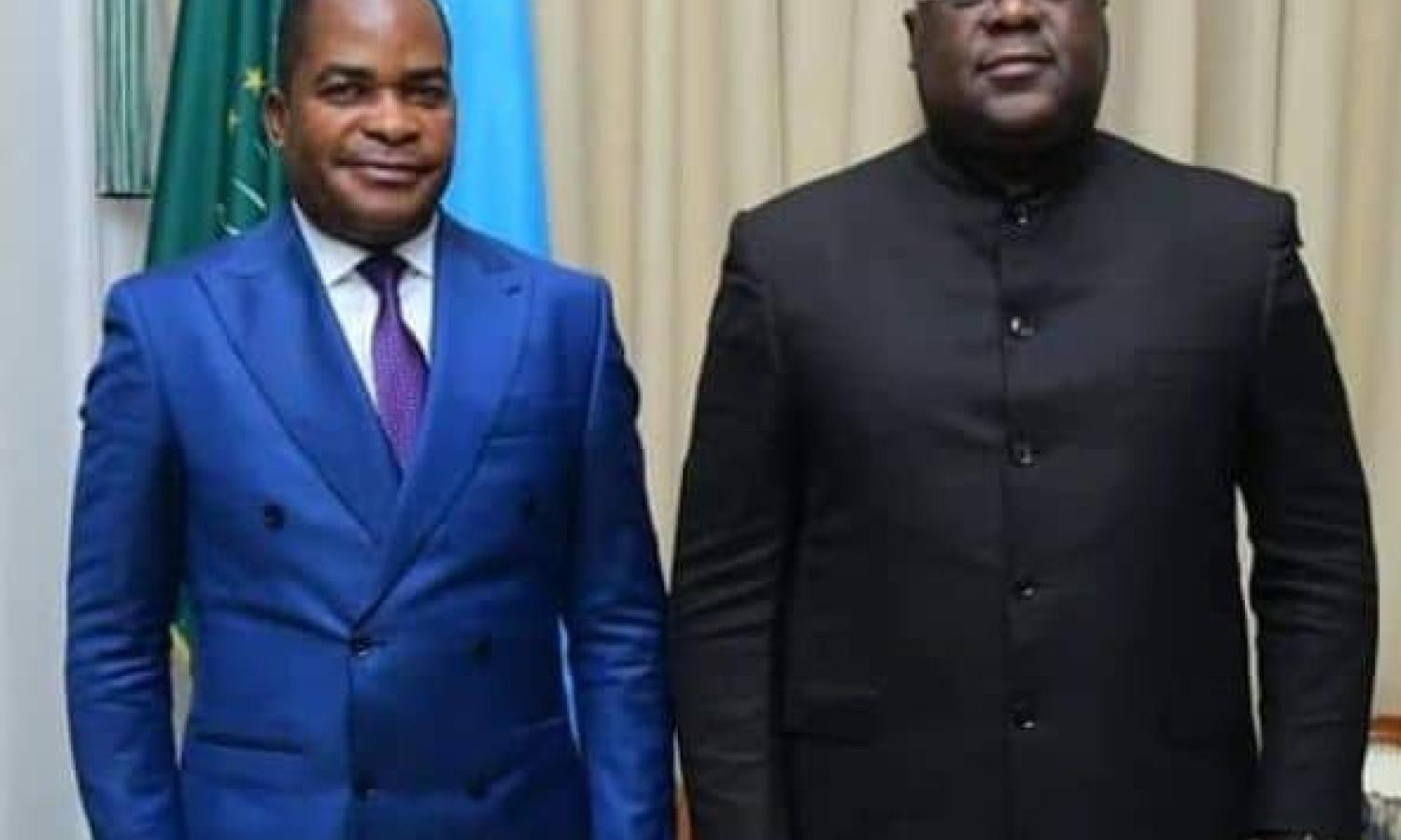 Le Président de la République Démocratique du Congo Félix Tshisekedi et le Président de la Cour Constitutionnelle Dieudonné Kamuleta