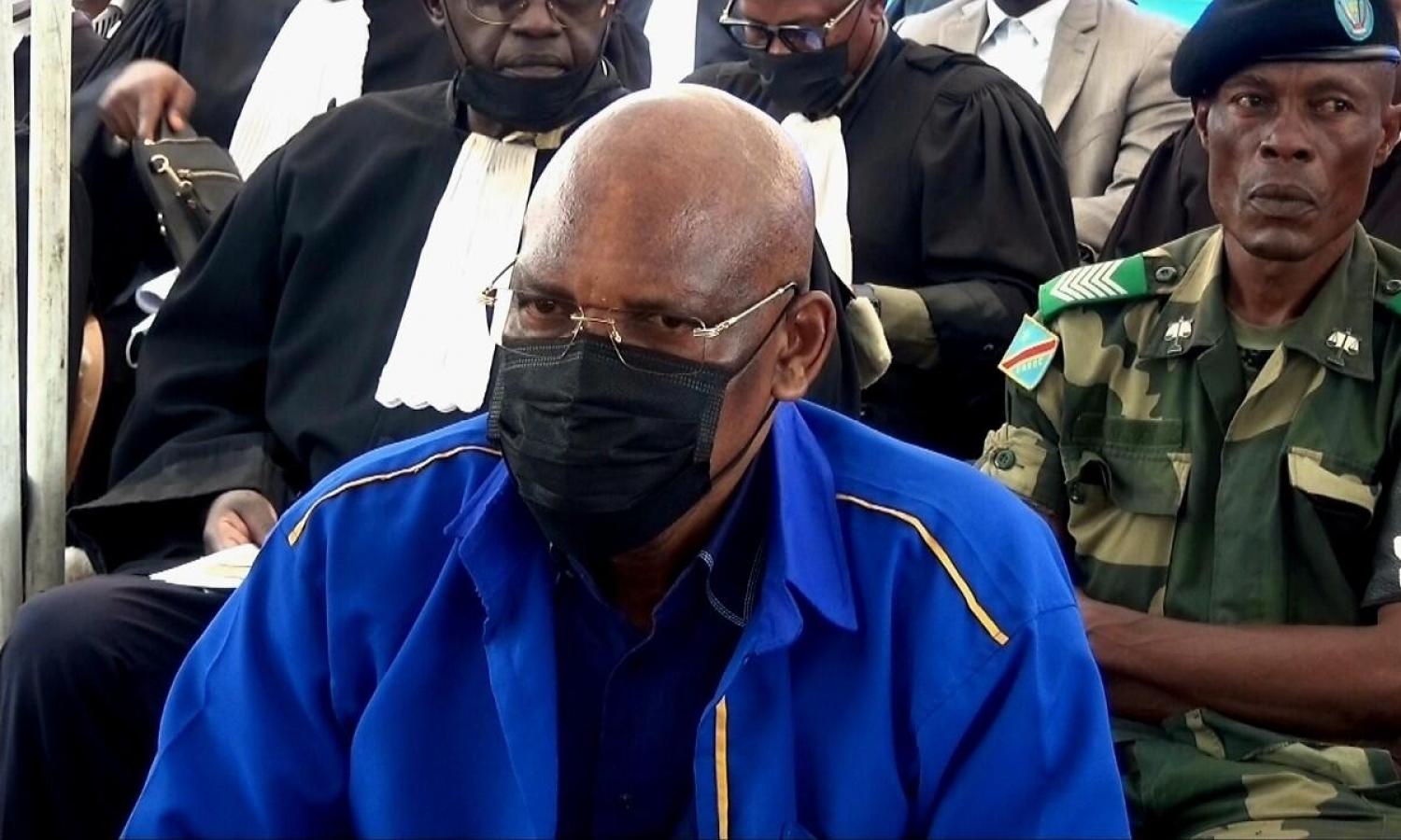  François Beya lors du premier jour de son procès à la prison de Makala 