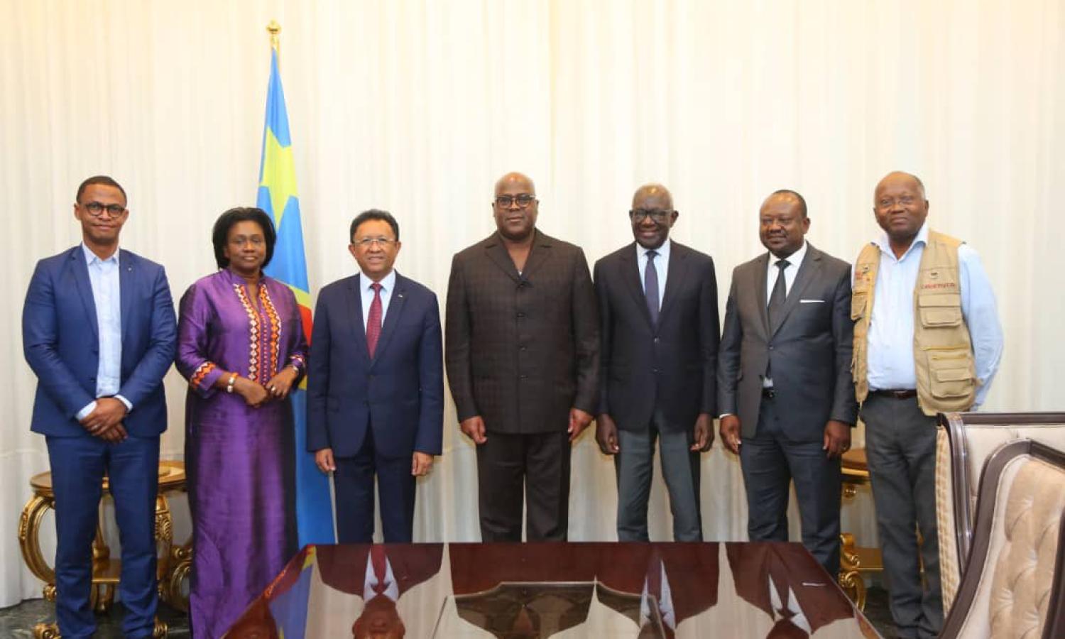 Félix Tshisekedi et les émissaires de l'UA et de la SADC 