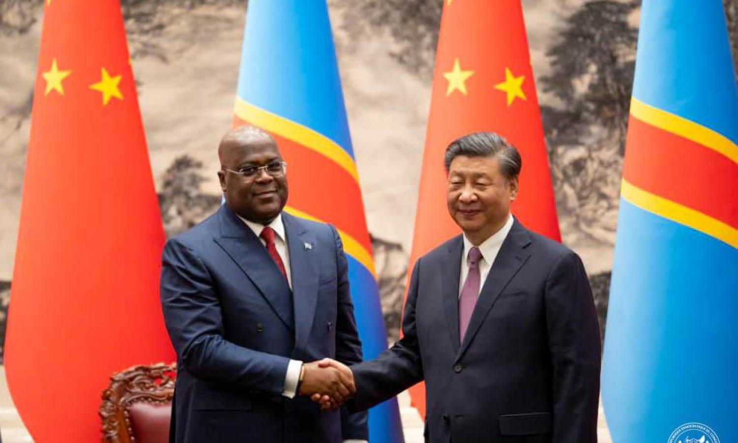 Félix Tshisekedi et Xi Jinping lors de sa visite officielle en chine 